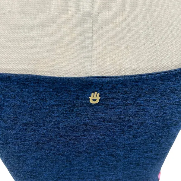 Spiritual Gangster Practice Cami‎ Navy Blue Side Stripe Crop Top Size Small - Image 7