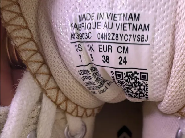 Converse Cream High-Top Sneakers with Tan Stitching - Image 15