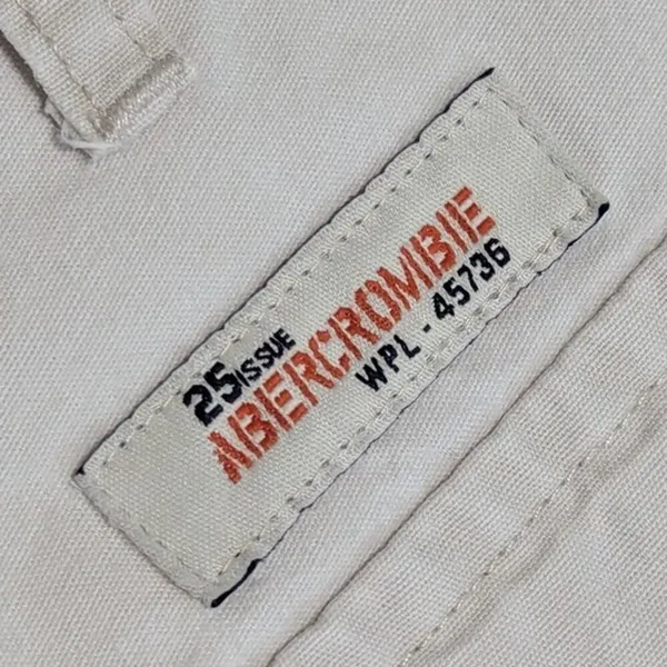 Vintage Abercrombie and Fitch Wide Leg Khaki Pants Twill Patch Pocket Low Rise - Image 4