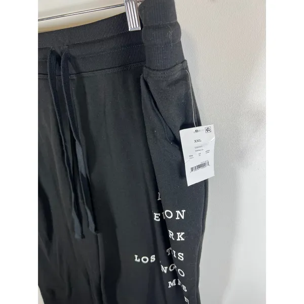 Zoe + Liv Womens XXL Ebony Black Global Cities Graphic Jogger‎ Sweatpants NWT - Image 5