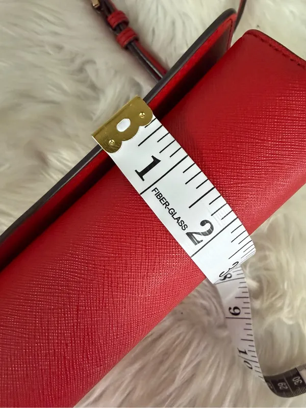 Tory Burch Emerson Combo Crossbody Red Leather Gold Logo Handbag - Image 2