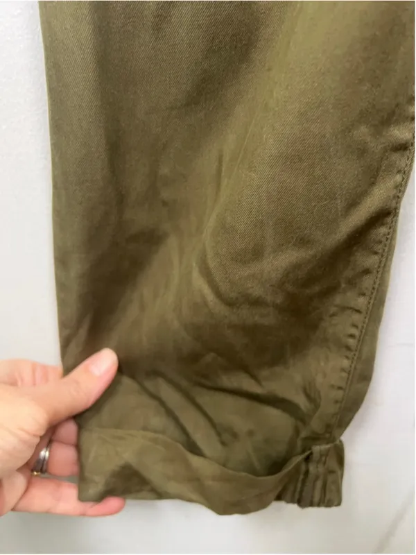 Abercrombie & Fitch Womens Olive Utility Jumpsuit XS Sleeveless Belted Zip Front - Image 5