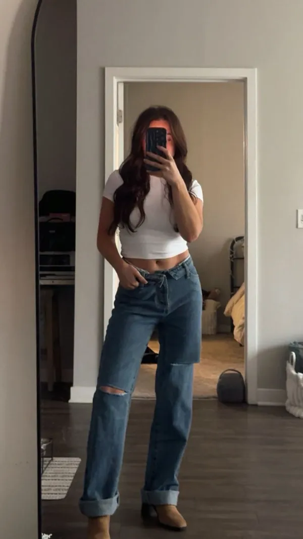 Edikted Folded Jeans Raquel - Image 6