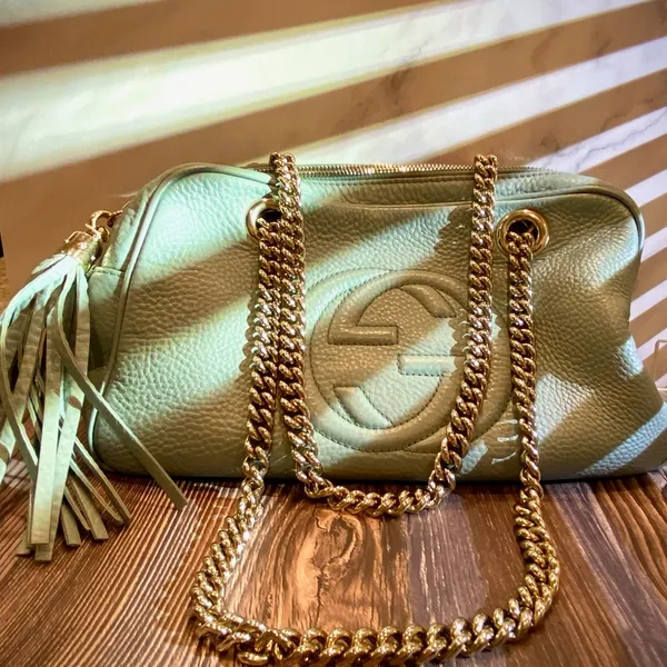 Gently Used - Gucci Soho Chain Shoulder Bag In Light Blue - Image 7