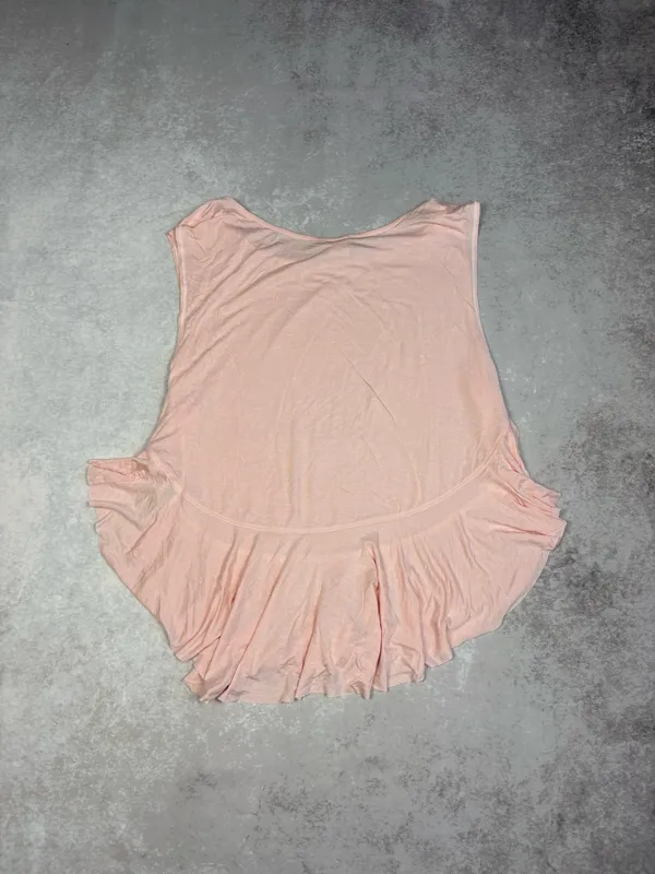 Free People We The Free Uptown Ruffle Sleeveless V Trim Hem Tank In Rose - Image 3
