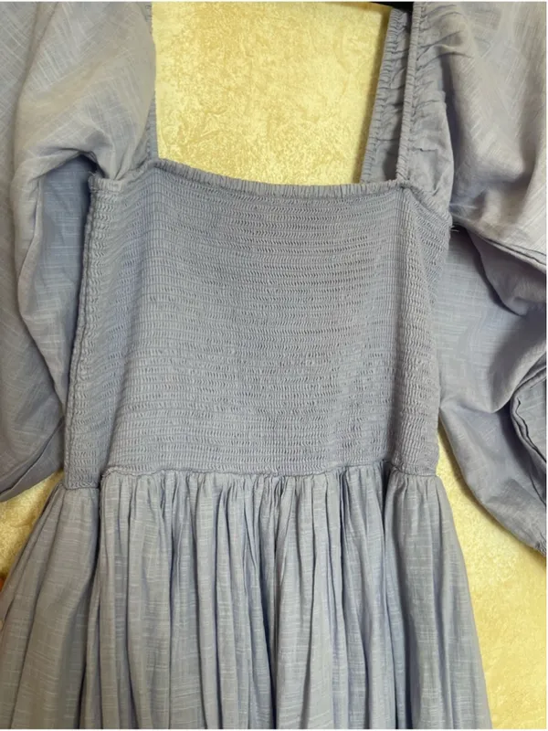 Free People Perfect Storm Smocked Eyelet Maxi Dress Lavender Purple Size S - Image 9