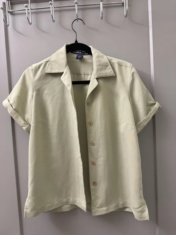 Devon & Jones Camp Collar Ladies Shirt Green - Image 5