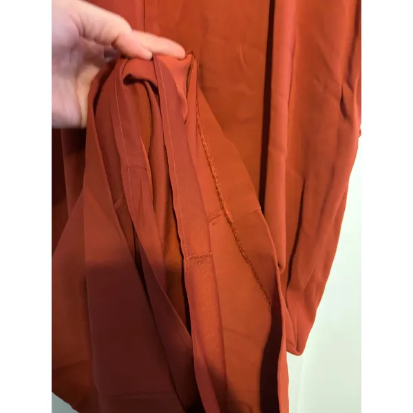 REISS Gracie Pleat Detailed Midi Dress‎ Rust Orange US 10 - Image 7
