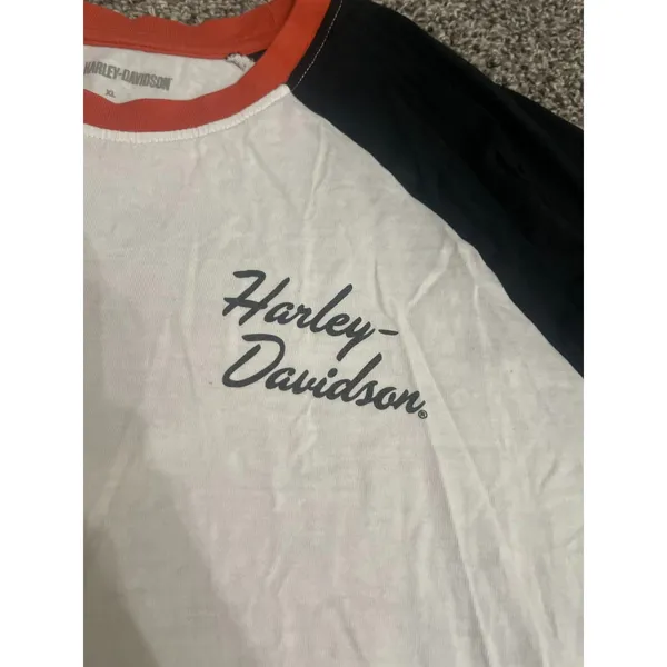 Harley-Davidson Women's Short Sleeve Essential Raglan Ringer Tee XL - Image 4