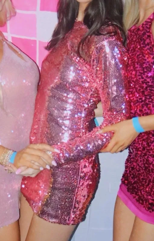 superdown Cindi Sequin Mini Dress Pink - Image 3