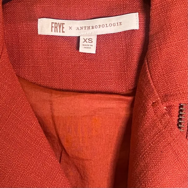 FRYE x Anthropologie Cropped Vita Cotton Moto Jacket in Burnt Cedar‎ Size XS - Image 14