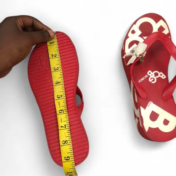 Y2K BCBG Red Mcbling Bimbo Goth Monogram Flip Flop Sandals Shoes Flats Platform Chunky Wedges Lug Sole Thong Slippers Ribbon Bow #Festival #Vacation #Fairycore #Whimsygoth #Scene Grunge Measurement in pics - Image 5