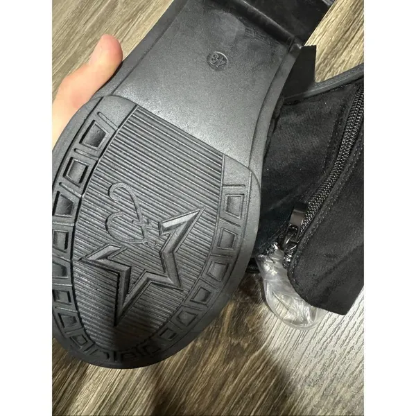 🏈 Black Suede Block Heel Bootie size 42 - Image 2