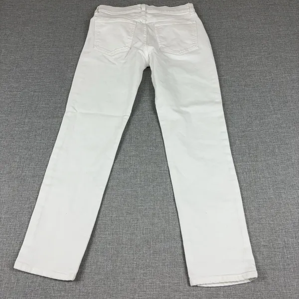 Gap Girlfriend Jeans Womens 25 White Mid Rise Relaxed Ankle Stretch Denim Casual - Image 10
