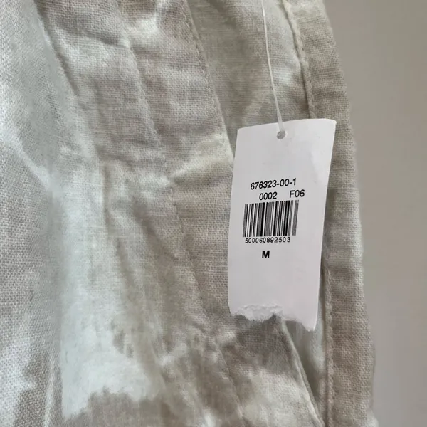 Old Navy Tie Dye Cream/White High-Waisted Printed Linen-Blend‎ Short Size M - Image 6