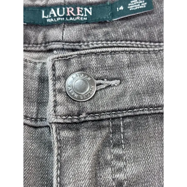 Lauren Ralph Lauren Women's 14 Concrete/Gray Premier Straight Slimming Fit Jeans - Image 16