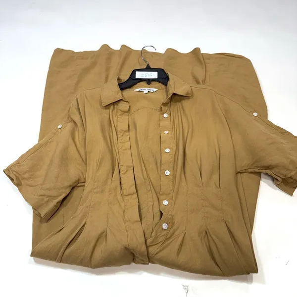Veronica Beard Adavi Pleated Button-Front Dress Size 4 in Light Brown - Image 3