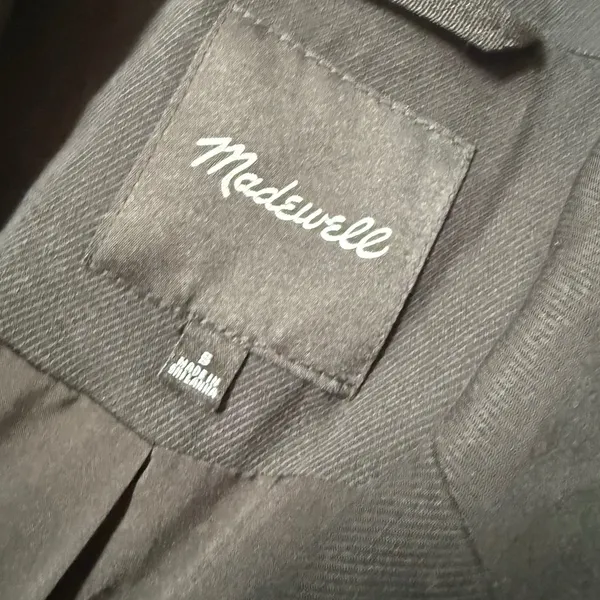 Madewell Larsen Blazer True Black Double Breasted Oversized Twill Jacket Size S - Image 5