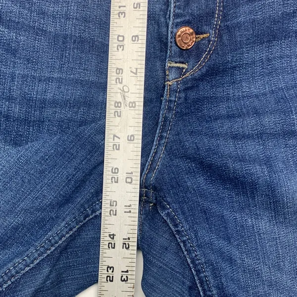 Ariat size 31 short high rise straight Real Denim Jeans Blue Stitching cowgirl r - Image 6
