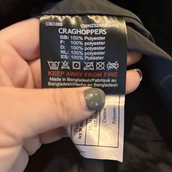 Craghoppers Women's Black Quilted‎ Hooded Jacket Zip Front US 6 UK 10 - Image 6