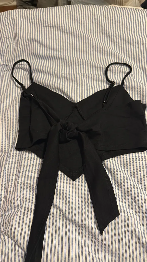 Black Forever 21 Top with tie back  - Image 2