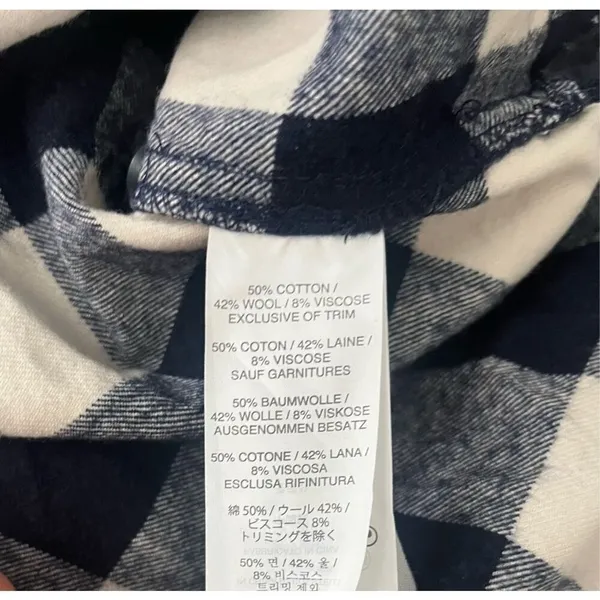 J.‎ Crew Blue Buffalo Plaid Flannel Wool Blend Half Zip Popover Shirt Jacket XS - Image 5
