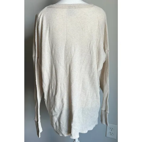 Aerie Waffle Knit Graphic Sweatshirt Do What Makes You Happy Size XL - Image 5