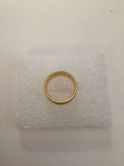 Handmade Gold Stainless Steel Ring - US Size 8 - Image 2