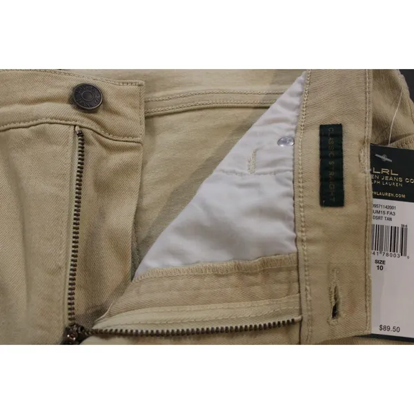 Ralph Lauren Jeans Co Womens 10 Classic Straight Slim Fit Jeans Desert Tan Khaki - Image 6