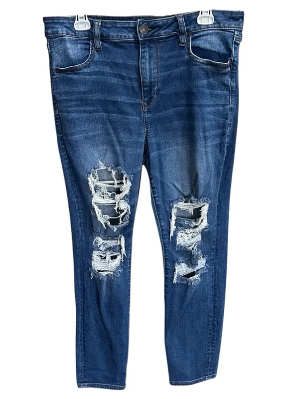 American Eagle Next Level Stretch Distressed Skinny Jeans Size 16 Short - Image 2
