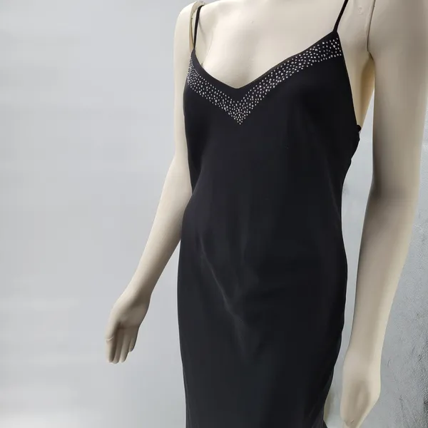 VTG Bora Prom Dress XL Black Bling Accent Sheer Layer Fairy Goth Evening Gown - Image 7