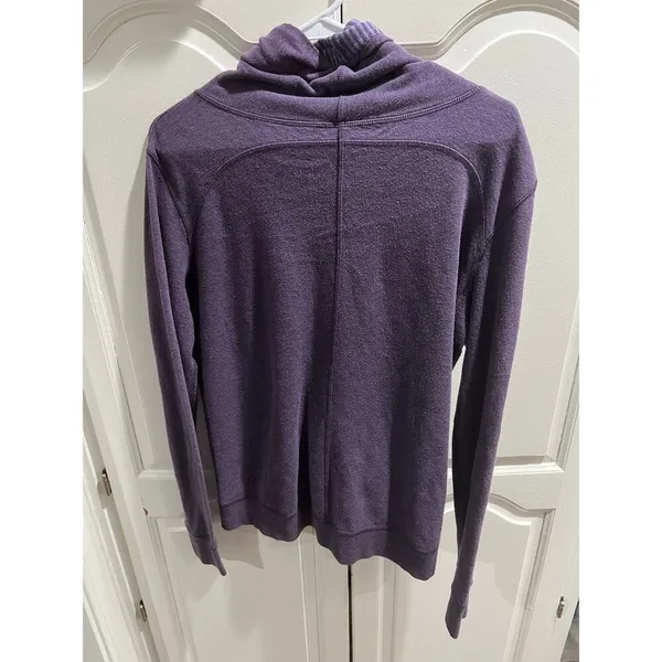 Lululemon Reversible Scuba Hoodie Purple Stripe Solid Size Small Womens Pullover - Image 3