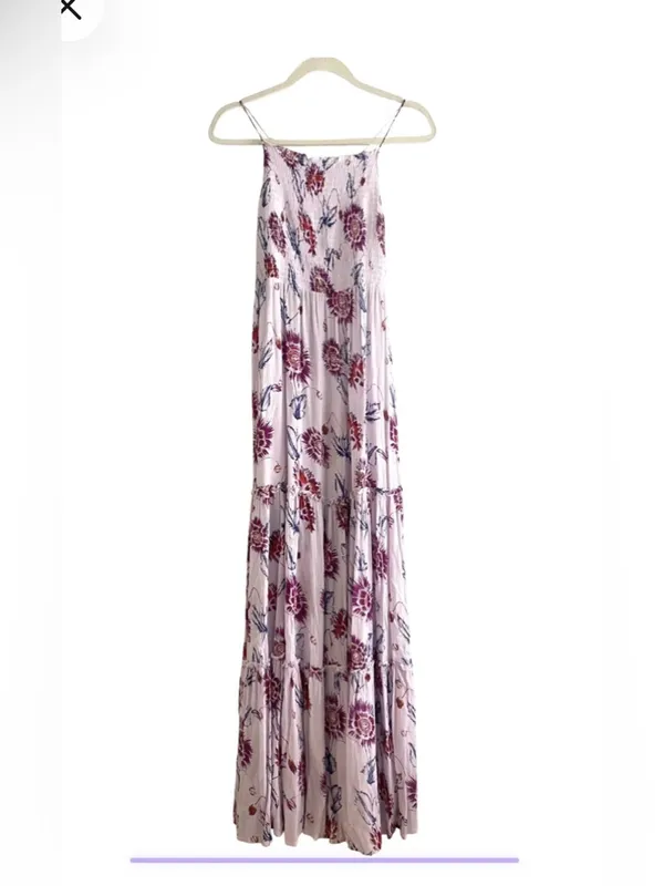 Free People Intimately Garden Party Lavender Boho Floral Maxi Dress Size small - Image 5