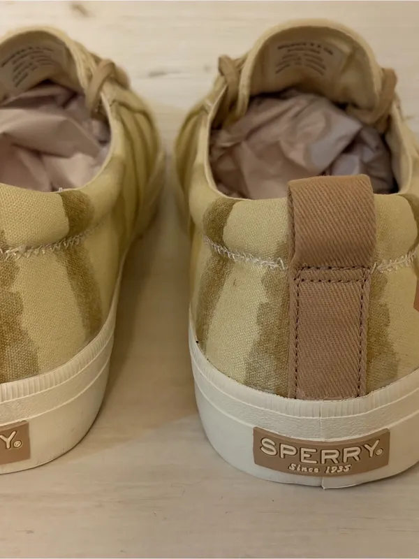 SPERRY Top Sider Slip-on Sneaker Women’s Size 8.5M Cream/Beige Canvas NEW Preppy - Image 5