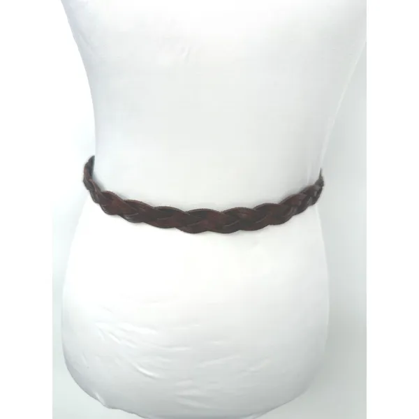 Abercrombie & Fitch Braided Belt Women XS/S Brown Leather Skinny Boho Western - Image 7
