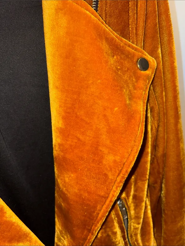 Forever 21 Velvet Moto Jacket in Mustard Gold - Image 8
