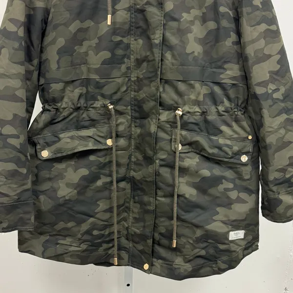 Parka London Women's‎ Caversham Faux Fur Parka Camo Small Lined Faux Fur Hood - Image 6