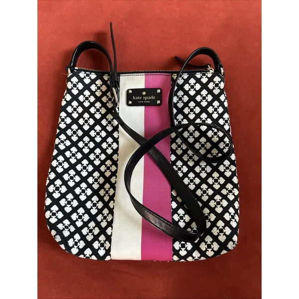 Kate Spade New York Victoria Classic Pink Stripe Crossbody Bag - Image 9