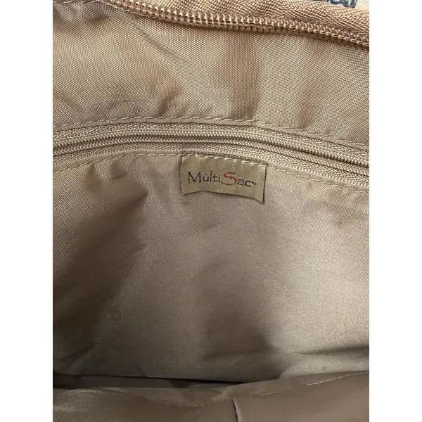 MultiSac Crossbody Bag Purse Floral Pockets Hippie Cottage Tan Boho Teacher Mom - Image 2
