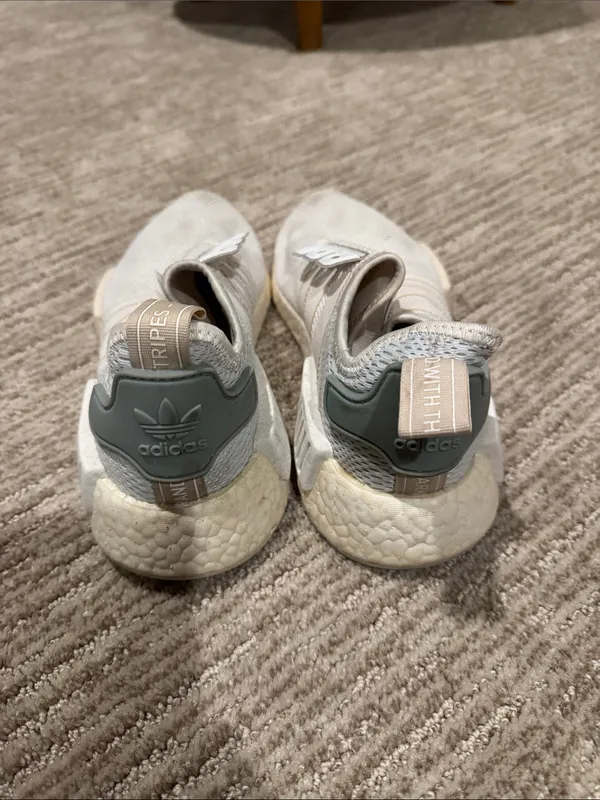 adidas Men's Slip-On Sneakers in Beige, White and Gray - Image 4
