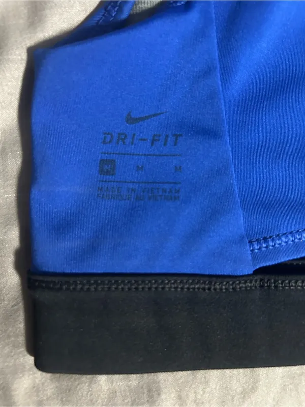 Nike Blue & Black Dri-FIT Sports Bra Size M - Image 3