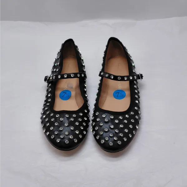 House of Harlow Mary Jane Ballet Flats Size 7.5 Black Rhinestone Y2K Glam Shoes - Image 2