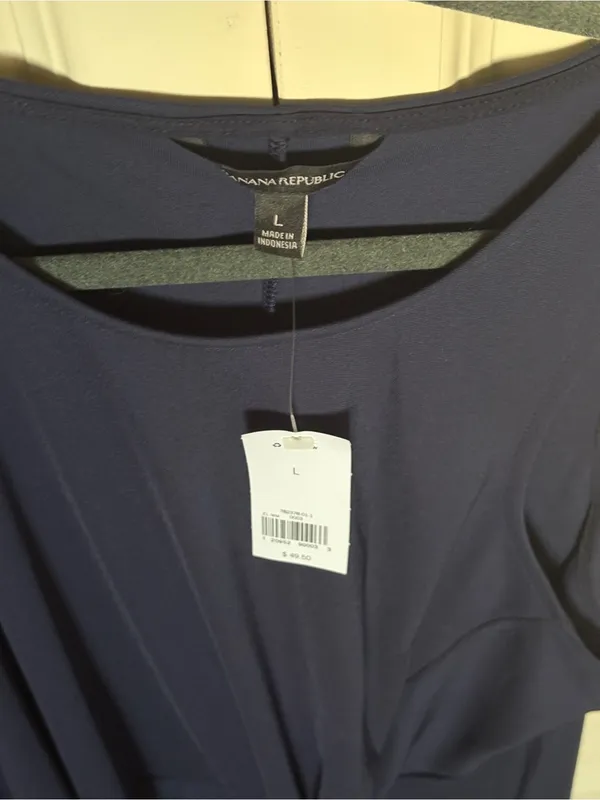 NWT Banana Republic Navy Blue Front Knot Twist Tank Top Size L - Image 5