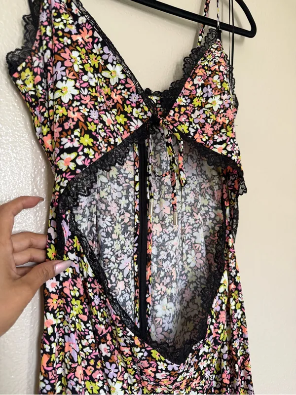 AFRM Olivier Lace Cutout Floral Maxi Dress M Y2K Romantic $138 - Image 5