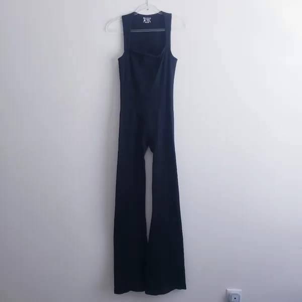 Halara OQQ Ribbed Wide Boot Cut Jumpsuit - Image 2