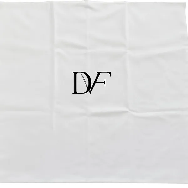 Diane von Furstenberg Large White Cotton Drawstring Dust Bag Logo Storage Bag - Image 4