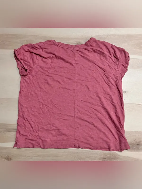 LOFT Women's Pink 100% Cotton Crewneck T-Shirt Short Sleeve Casual Top Medium - Image 8