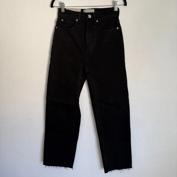 NWT Everlane Sz 24 The Way High Straight Jean‎ in Coal Black Organic Cotton - Image 3