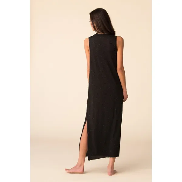 ATM Anthony Thomas Melillo Black Speckled‎ Maxi Pocket Jersey Tank Dress Large - Image 2