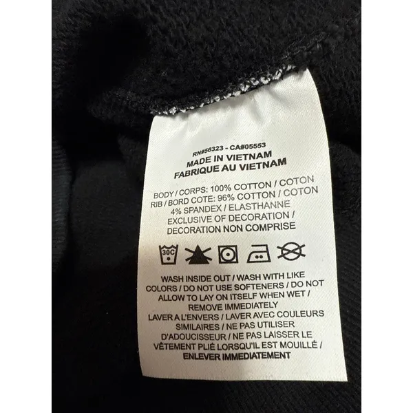 Nike Women's Black Classic Fleece Crewneck Long Sleeve Logo Sweatshirt Top Sz M - Image 4